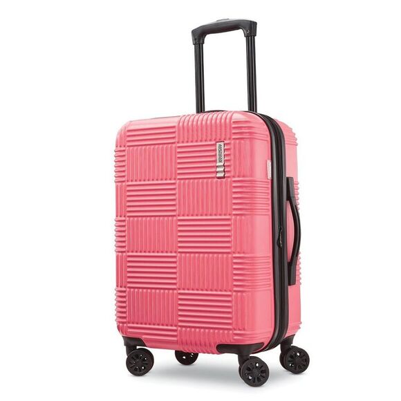 American Tourister -NXT Hardside Large Checked Spin Pink